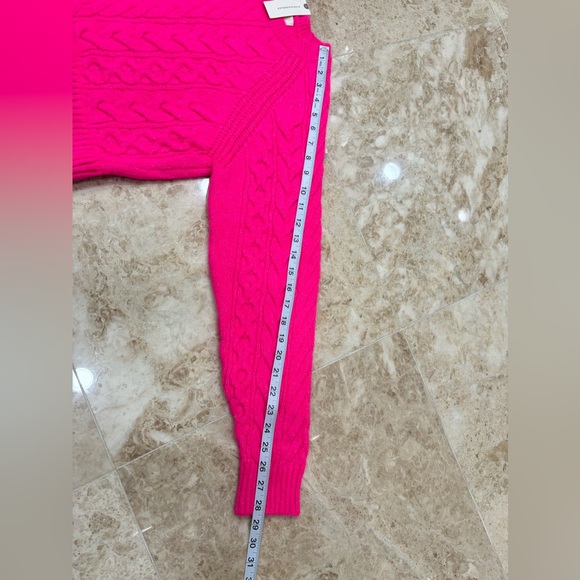 Maeve by Anthropologie Layered Cable Knit Sweater. Hot Pink. Size Medium. NWT - Picture 9 of 11